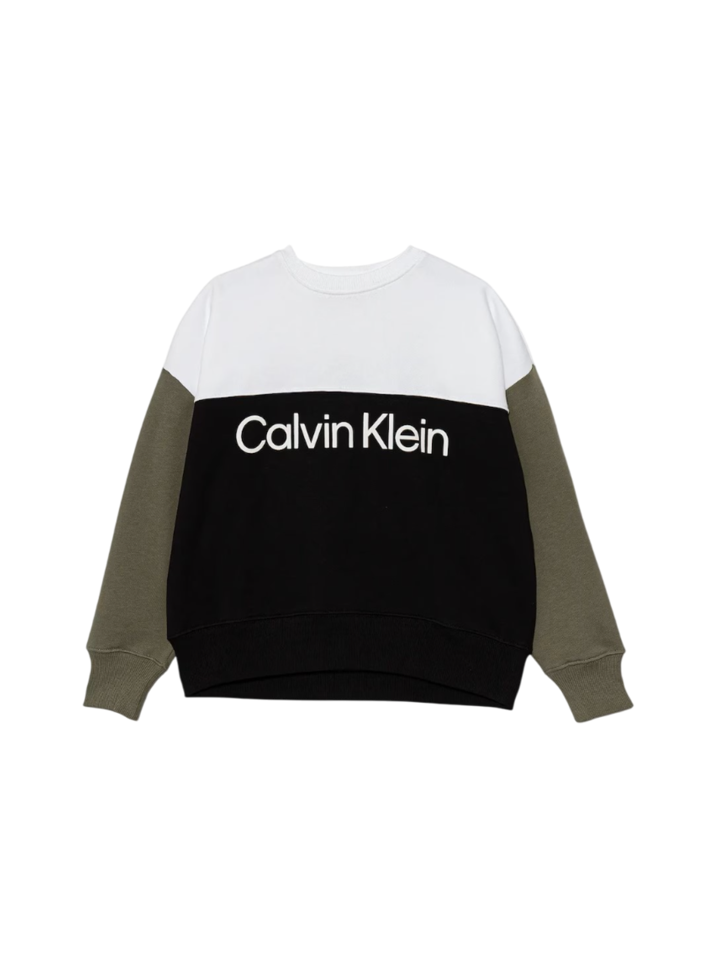 Calvin Klein Jeans felpa bambino colorblock con logo multicolor