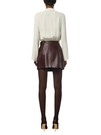 Elisabetta Franchi body in georgette manica lunga panna