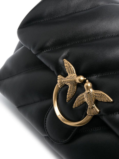 Pinko borsa Love Big Puff Maxi Quilt in pelle trapuntata nero oro