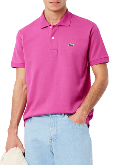 Lacoste polo manica corta 12.12 in piquè fucsia