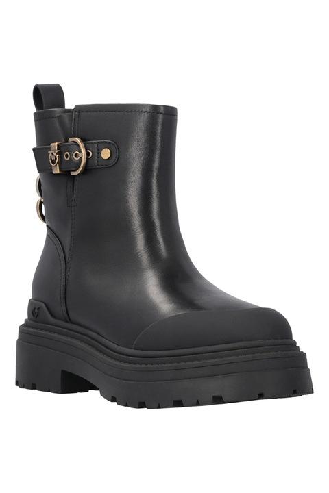 Pinko stivaletti anfibi Mia in pelle nero