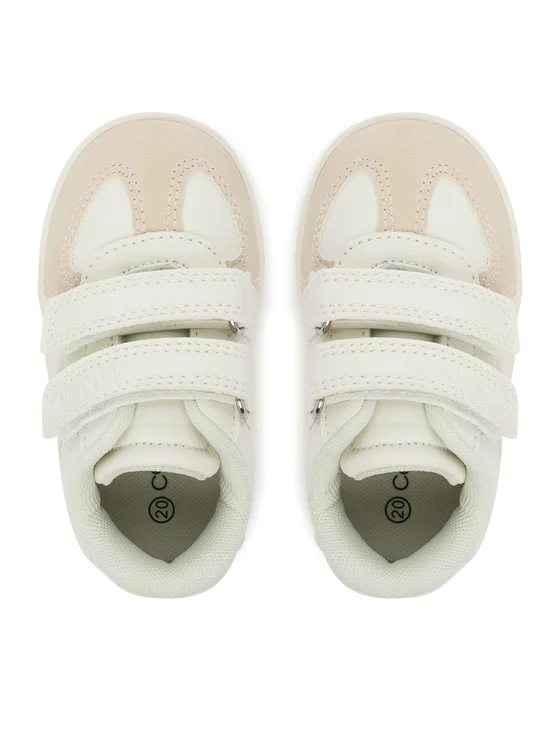 Calvin Klein Jeans sneakers in ecopelle e suede con velcro bianco