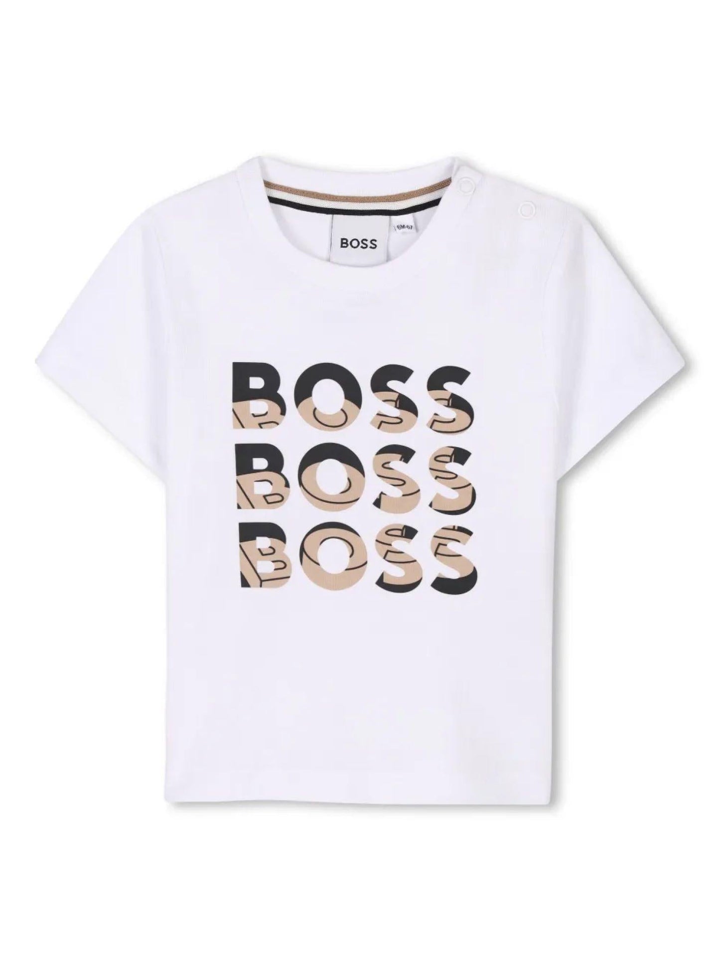 Boss T-shirt neonato maniche corte con logo bianco