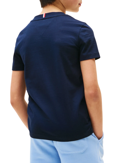 Tommy Hilfiger T-shirt manica corta con bandierina iconica blu