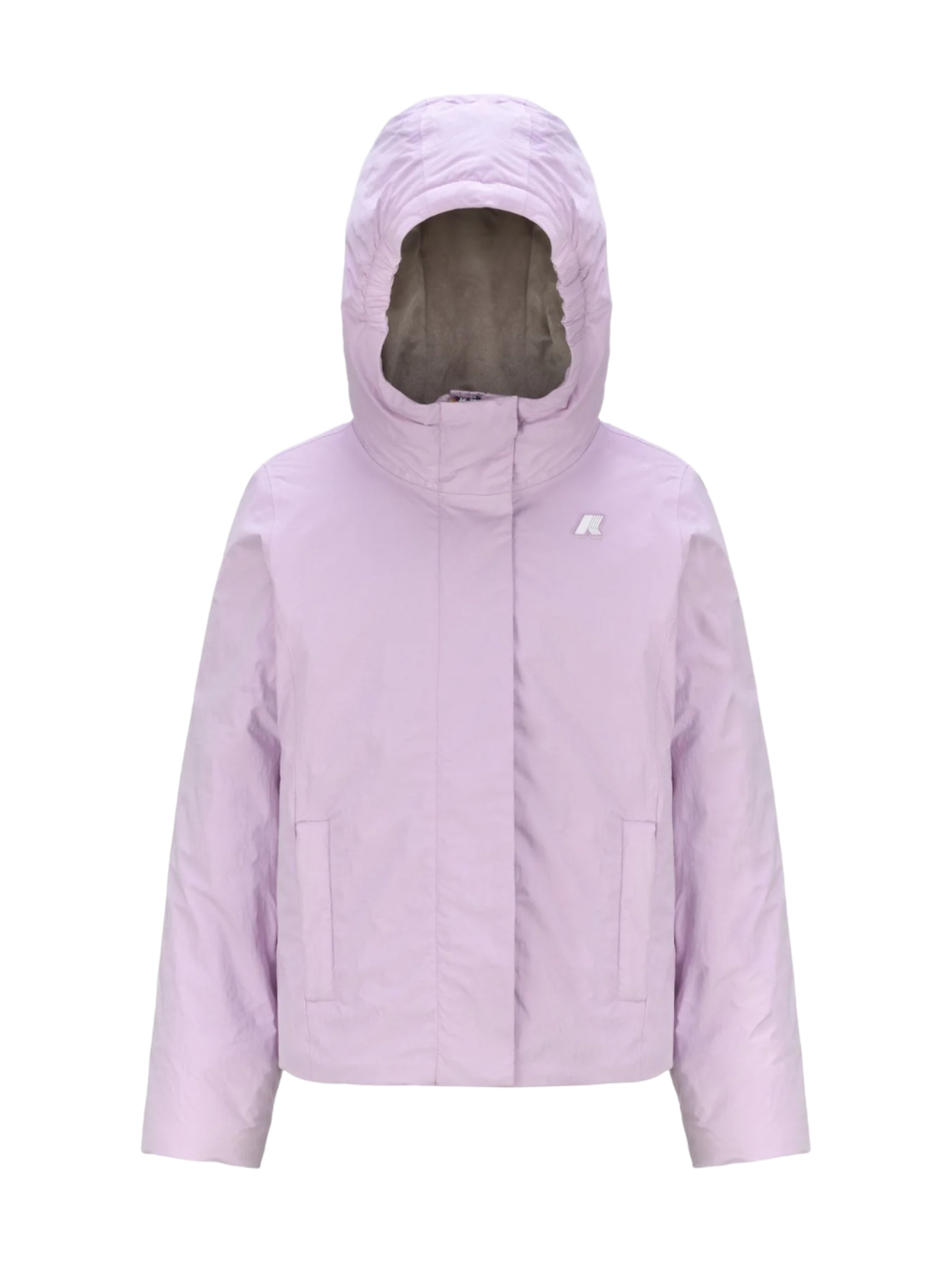 K-WAY piumino con cappuccio p.lily lilla