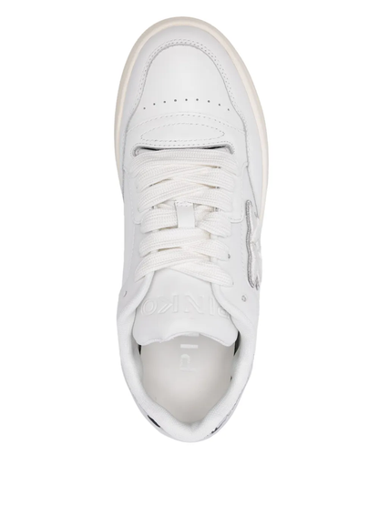 Pinko sneakers Mandy in pelle con logo Love Birds bianco argento