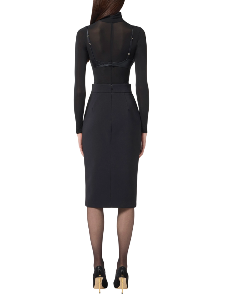 Elisabetta Franchi gonna longuette con zip nero