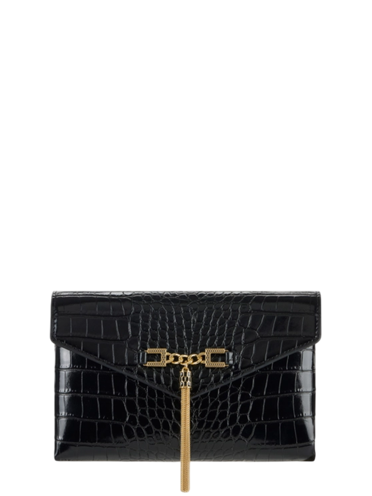 Elisabetta Franchi pochette in ecopelle coccodrillo nero