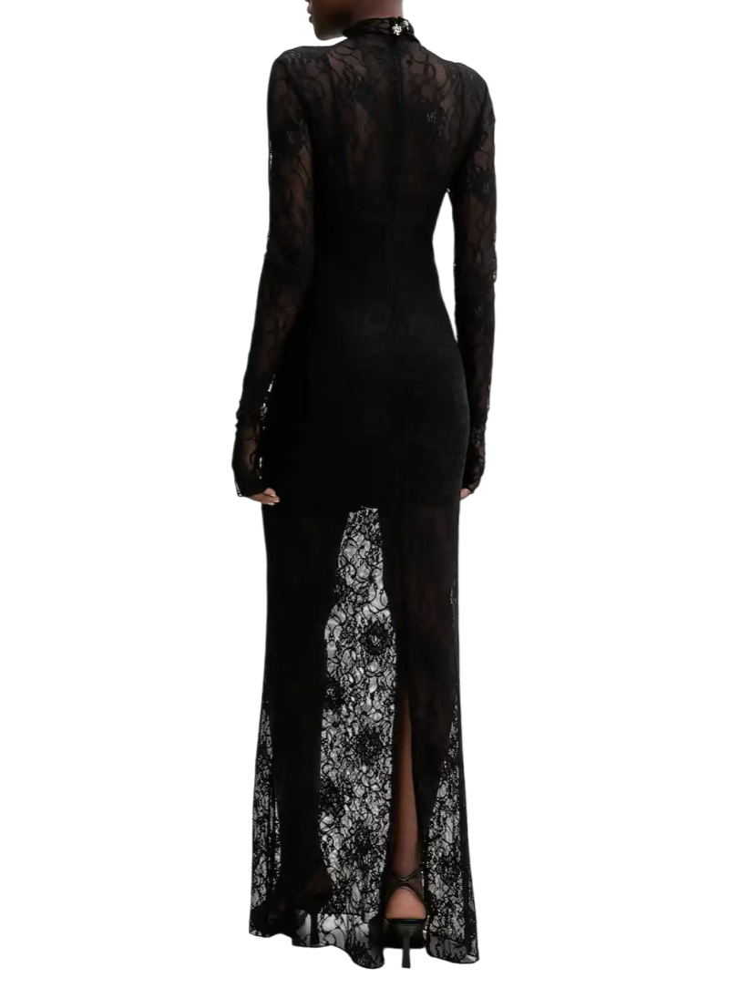 Aniye By abito lungo in pizzo Odette nero