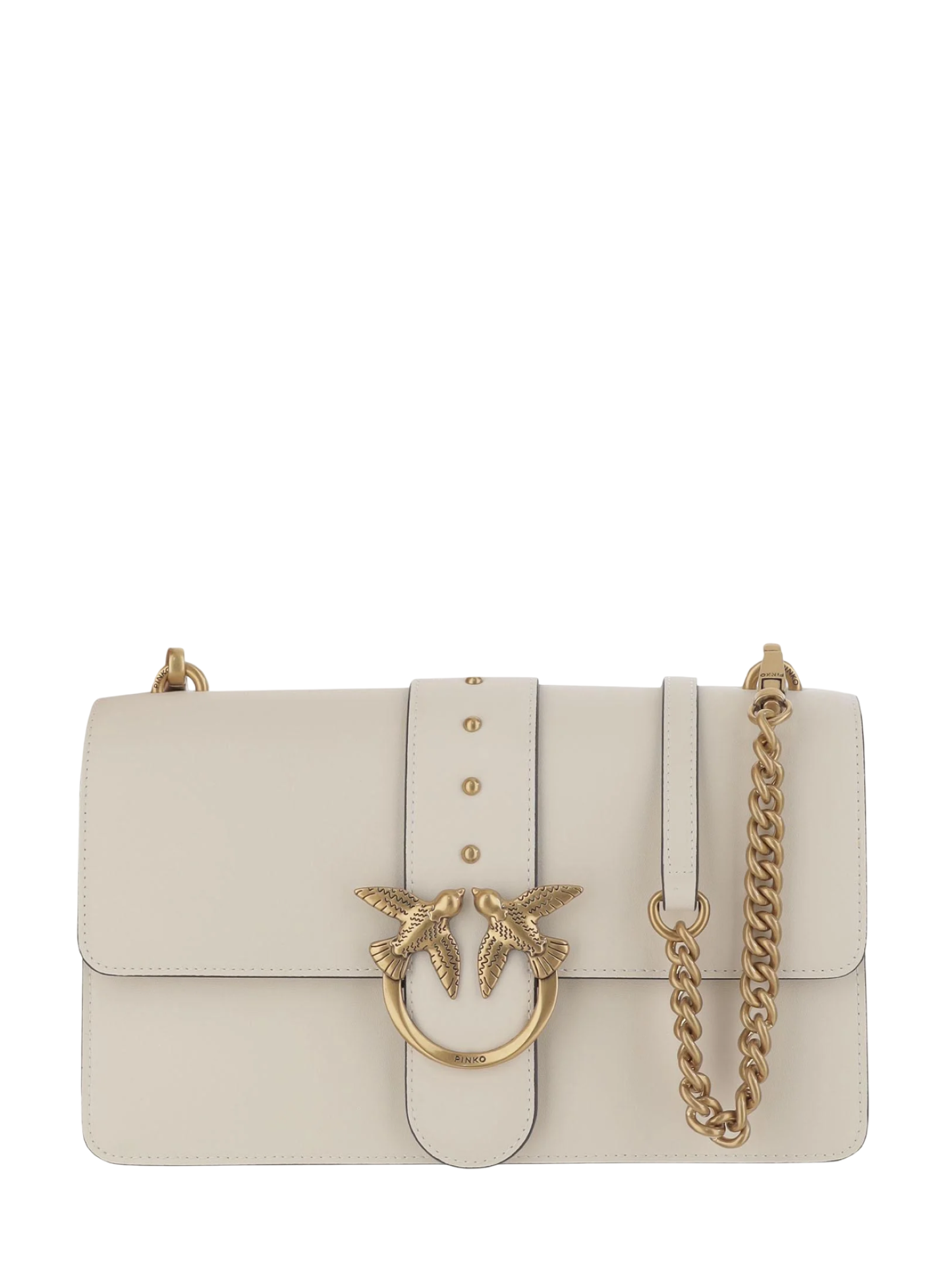 Pinko borsa a tracolla Love One Classic in pelle bianco latte