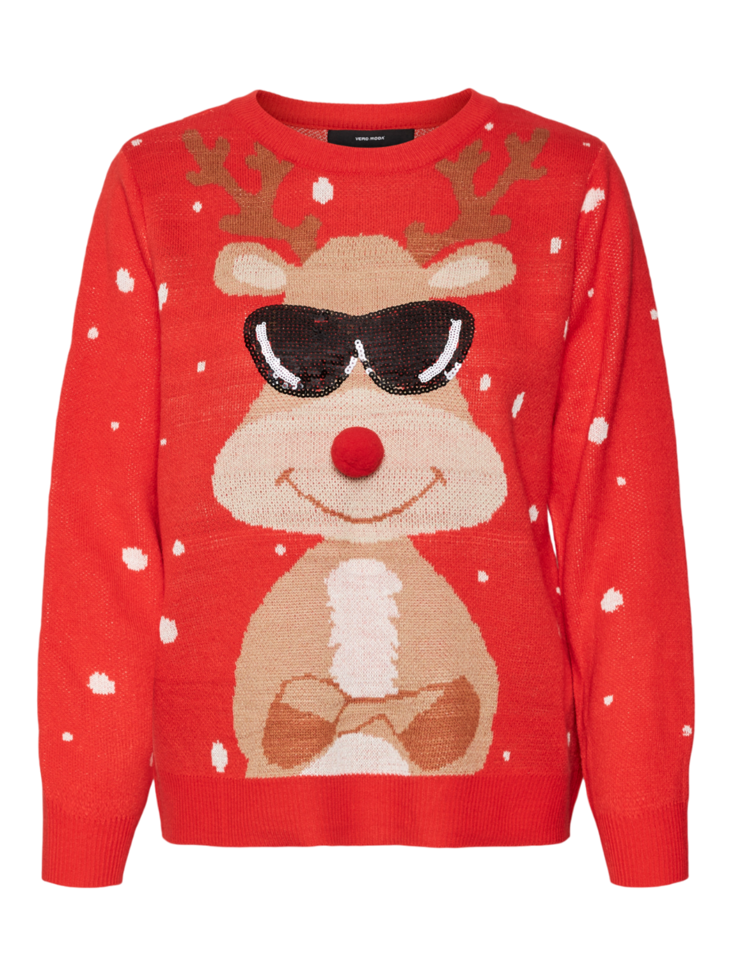 Vero Moda maglia in fantasia natalizia rosso
