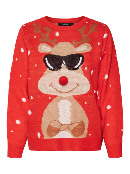 Vero Moda maglia in fantasia natalizia rosso