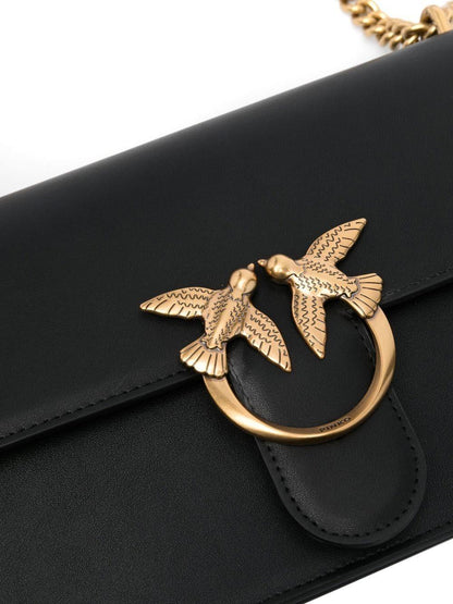 Pinko borsa Love Bag Classic One Simply in pelle nero oro