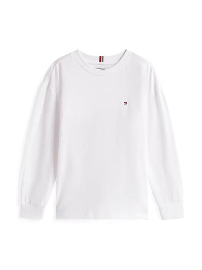 Tommy Hilfiger T-shirt bambino manica lunga bianco