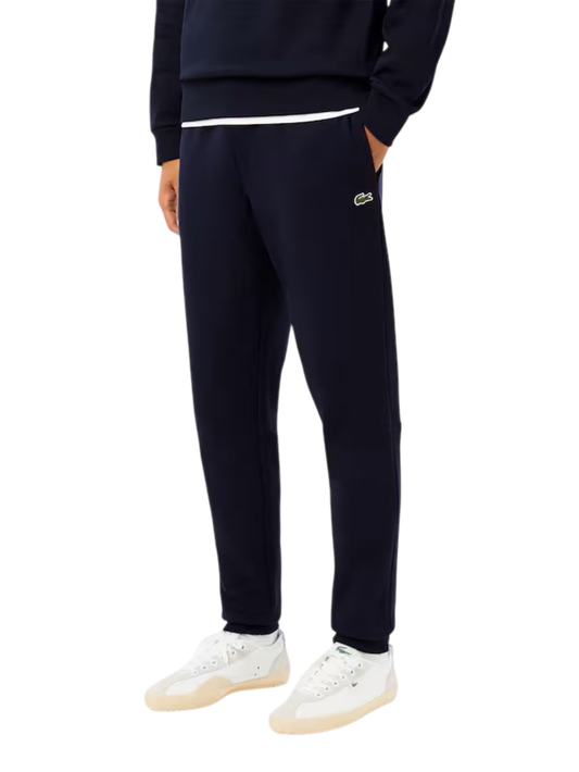 Lacoste pantaloni in felpa con logo blu