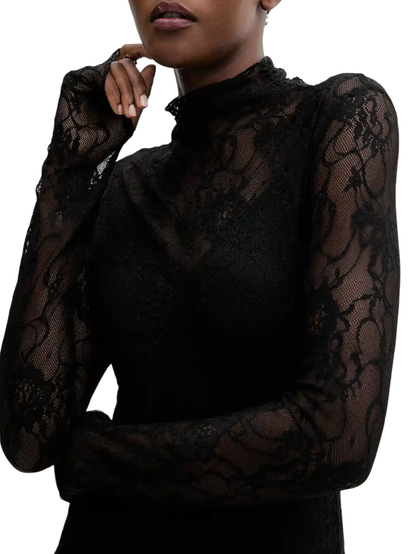 Aniye By abito lungo in pizzo Odette nero