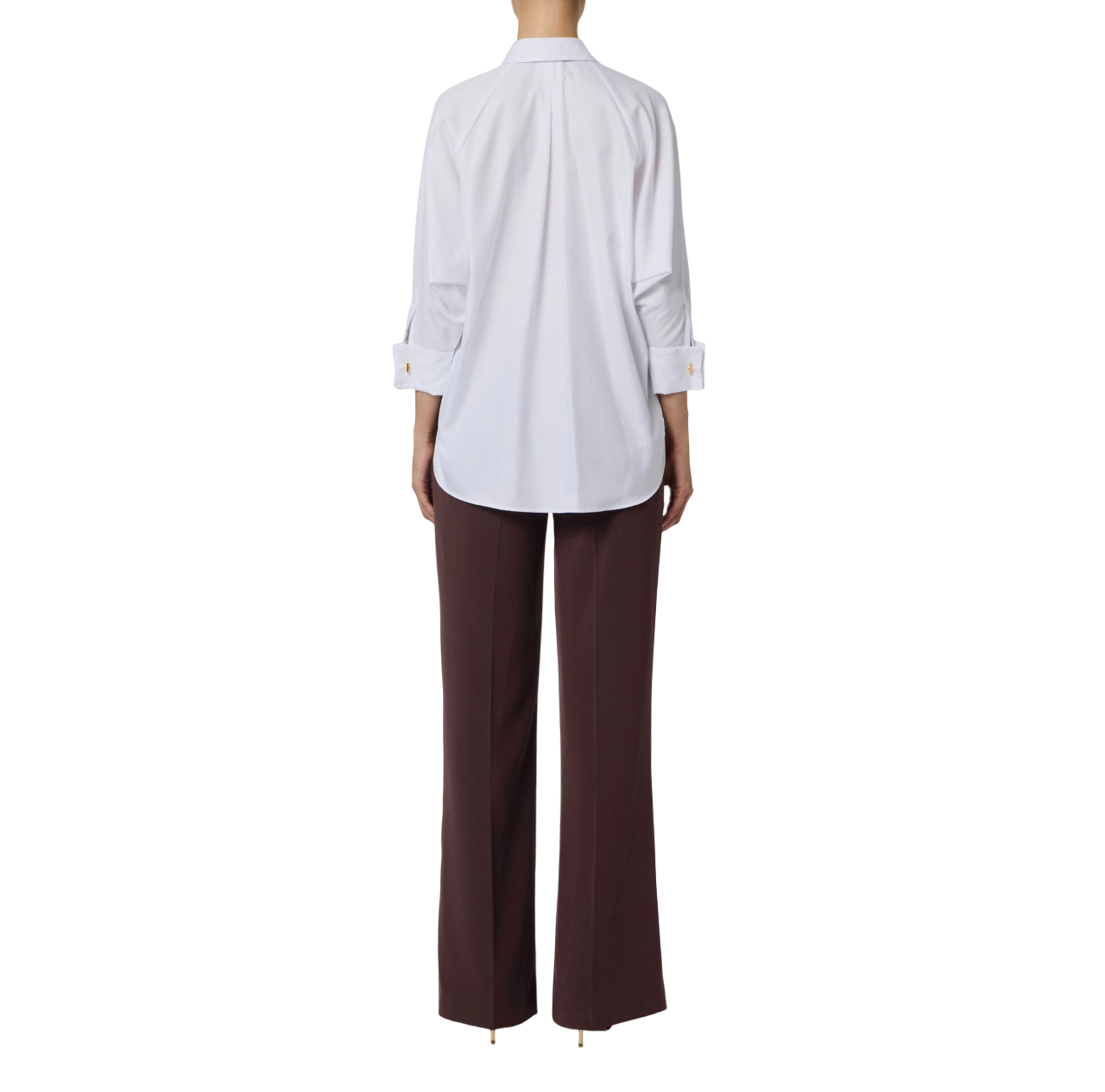 Elisabetta Franchi tuta jumpsuit con camicia bianco borgogna