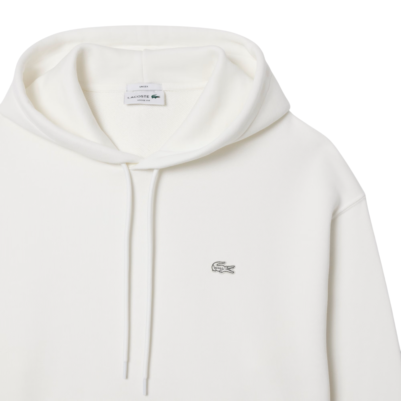 Lacoste felpa con cappuccio in cotone bianco