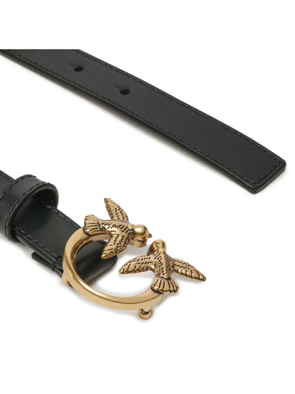 Pinko cintura Love Berry h2 in pelle nero oro