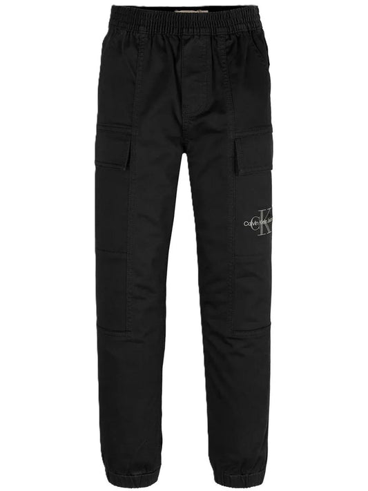 Calvin Klein Jeans pantaloni cargo con logo ricamato nero