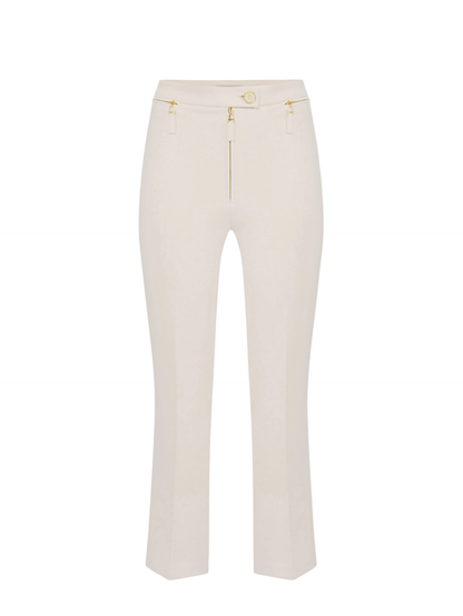 Elisabetta Franchi pantaloni slim in crepe panna