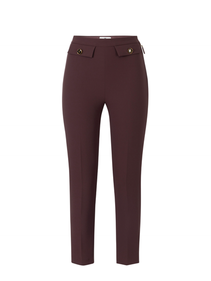 Elisabetta Franchi pantaloni slim in crepe borgogna