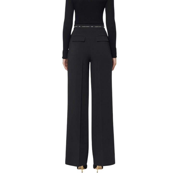 Elisabetta Franchi pantaloni palazzo in crepe nero
