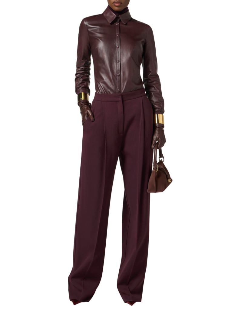 Elisabetta Franchi pantaloni flare con dettagli logati borgogna