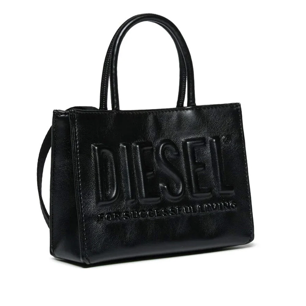 Diesel borsa in ecopelle con logo nero - mem39
