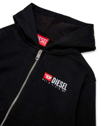 Diesel felpa con zip e cappuccio nero