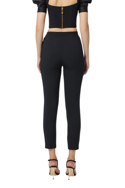 Elisabetta Franchi pantaloni slim in crepe nero
