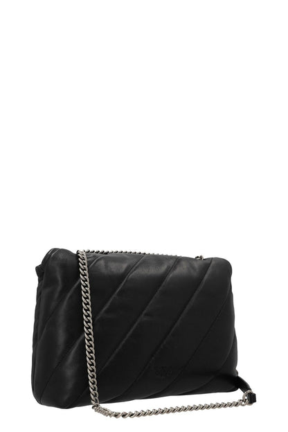 Pinko borsa Love Bag Puff Classic in pelle trapuntata nero argento