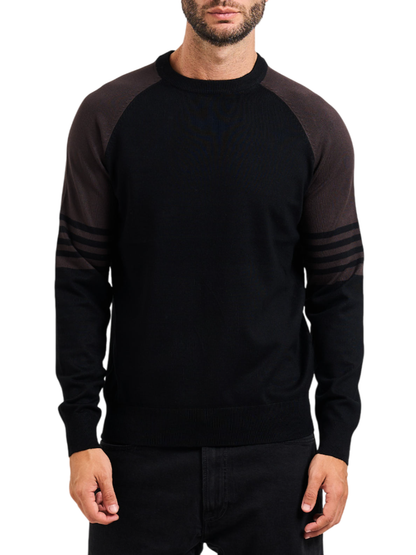 John Richmond maglia uomo colorblock nero grigio